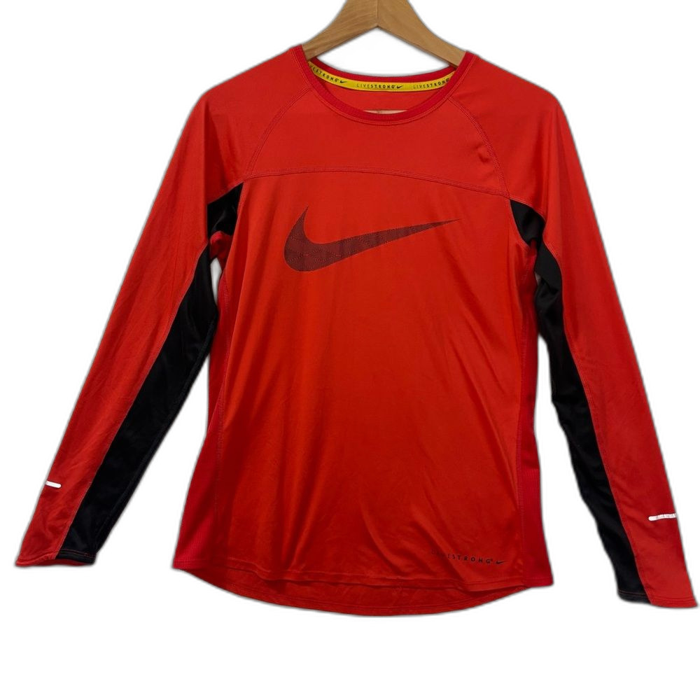 Nike Livestrong‎ Miler Pullover Dry Fit Red Women's Sz L Active Casual Running